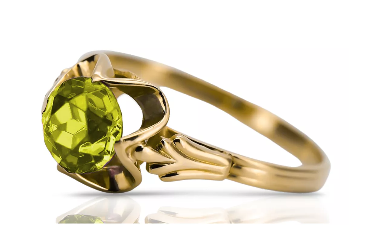 Vintage Jewlery Ring Yellow Peridot 14K Yellow gold vrc023y